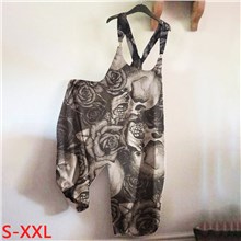 Gothic Flowers Skull Wide Leg Loose Rompers Jumpsuit