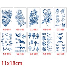 Gothic Flower Moon Eagle Temporary Tattoos Stickers Set