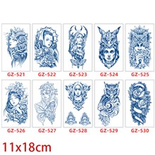 Gothic Girls Owl Body Temporary Tattoo Stickers Set