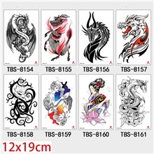 Gothic Dragon Half Arm Sleeve Temporary Tattoo Stickers Set