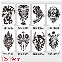 Gothic Dragon Wolf Owl Half Arm Sleeve Temporary Tattoo Stickers Set