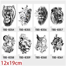 Gothic Leopard Lion Half Arm Sleeve Temporary Tattoo Stickers Set