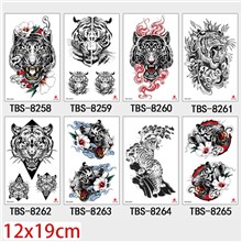Gothic Tiger Half Arm Sleeve Temporary Tattoo Stickers Set