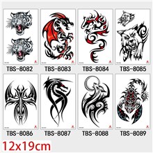 Gothic Dragon Tiger Half Arm Sleeve Temporary Tattoo Stickers Set
