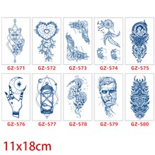 Gothic Flower Snake Moon Temporary Tattoos Stickers Set