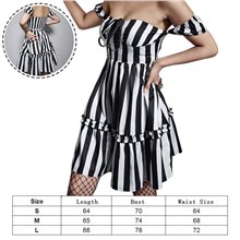 Gothic Women's Stripe Sleeveless Sexy Backless Dress