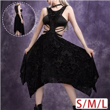 Gothic Black Sleeveless Sexy Backless Dress Punk Cosplay Costume
