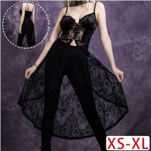 Gothic Sexy Sleeveless Tops Tee Long T Shirt