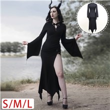 Gothic Black Long Sleeve Dress Punk Cosplay Costume