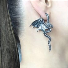 Gothic Flying Dragon Retro Style Earrings for Women Men Cool Earring
