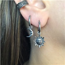 Gothic Sun Moon Retro Style Earrings for Women Men Cool Earring