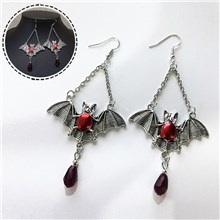 Gothic Bat Earrings, Zinc Alloy Bat Pendant, Halloween Jewelry Gift for Women