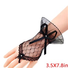 Womens' Wedding Gloves Fingerless Lace Gloves for Brides and Bridesmaids Lace Bow Gothic Gloves