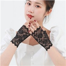 Punk Black Lace Gloves Gothic Gloves