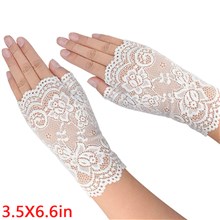 Punk White Lace Gloves Gothic Gloves
