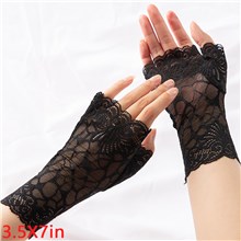 Punk Black Lace Gloves Gothic Gloves