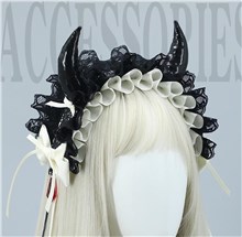 Gothic Punk Devil Horns Headband Headwear Cosplay