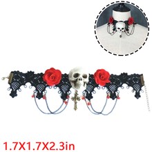 Gothic Lace Necklace Skull Choker
