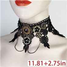 Halloween Elegant Women Girl Retro Gothic Punk Style Necklace Black Lace Neck Chain Choker