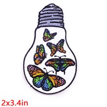 Gothic Bulb Butterfly Embroidered Badge Patch