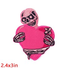 Gothic Pink Skeleton Embroidered Badge Patch