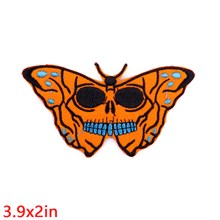 Gothic Butterfly Skull Embroidered Badge Patch