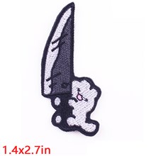 Animal Holding a Knife Rabbit Embroidered Badge Patch