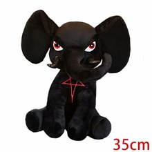 Gothic Animals Black Elephant Stuffed Soft Plush Doll Animal Toy