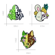 Gothic Frog Rabbit Wild Boar Enamel Pins Brooch Badge Set