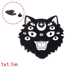 Gothic Black Cat Enamel Pin Brooch Badge