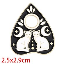 Gothic Black Cat Moon Star Enamel Pin Brooch Badge