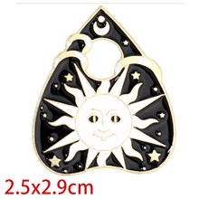 Gothic Sun Moon Star Enamel Pin Brooch Badge