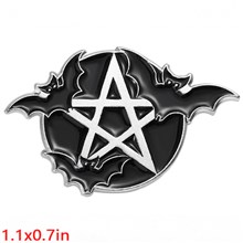 Gothic Bat Enamel Pin Brooch Black Art Badge