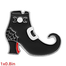 Gothic Shoes Moon Enamel Pin Brooch Black Art Badge