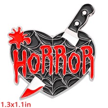 Gothic Horror Enamel Pin Brooch Black Art Badge