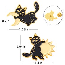 Magic Cat Star Moon Gothic Enamel Brooch Punk Pins Badge