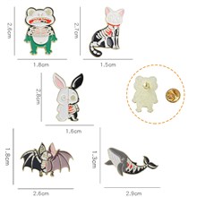 Funny Frog Bat Cat Rabbit Skull Gothic Enamel Brooch Punk Pins Badge