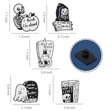 Funny Skull Gothic Enamel Brooch Punk Pins Badge