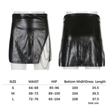 PU Leather Skirt for Women Black Gothic Short Mini Skirt