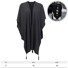 Women's Gothic Capes Coat with Earth and Moon Print Batwing Duplex Shawl Summer Light Sun Protection Outwear