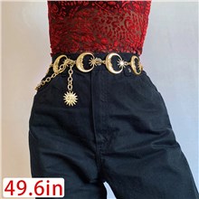 Moon Star Metal Waist Chain Sun Pendant Belly Belt Body Chains Jewelry Accessories for Women and Girls