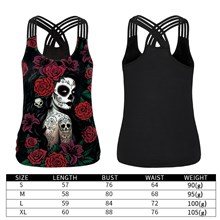 Halloween Gothic Punk Skull Print Tank Tops Sleeveless Racerback Cami Tops Graphic Tees