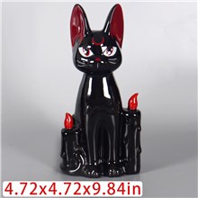 Gothic Halloween Blck Cat Ceramic Flowers Vase