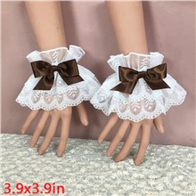 Gothic Lolita Women's Fingerless Short Lace Gloves 