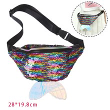Sequin Mermaid Scales Tail Fanny Pack Waist Bag