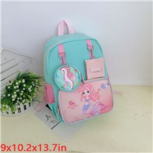 Kids Mermaid Canvas Backpack for Girls Cute School Bag