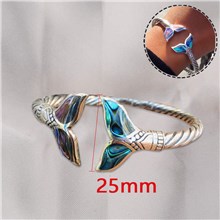 Mermaid Tail Bangle Bracelet For Women Open Cuff Bracelets 