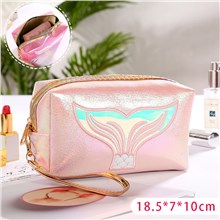 Mermaid Pink PU Makeup Bag