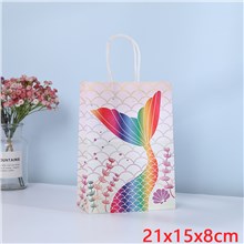 Cartoon Mermaid Paper Bag Gift Bag Treat Bag Goodie Bag