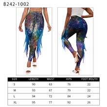 Womens Mermaid Leggings with Fins, 4D Realistic Printing High Waist Workout Pants